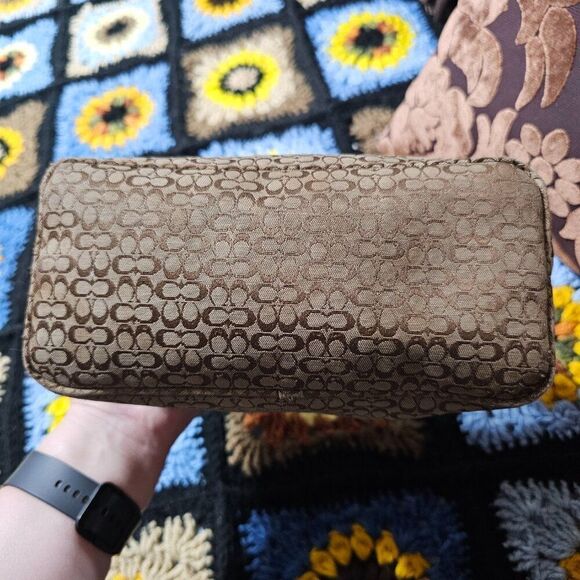 2004 Vintage y2k Coach Demi Shoulder Bag in Brown Mini Signature Jacquard Purse - Picture 7 of 8